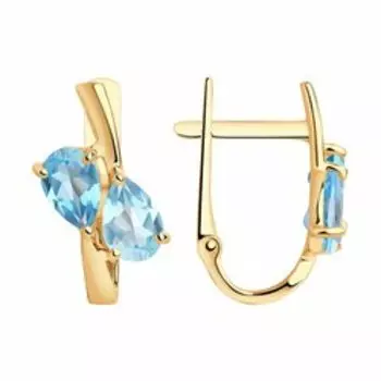 Золотые серьги с топазами