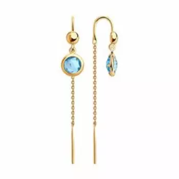 Золотые серьги с топазами