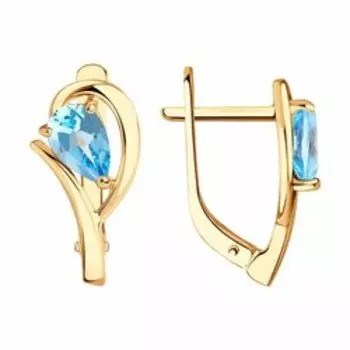 Серьги из золота с топазами