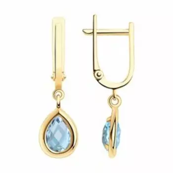 Золотые серьги с топазами