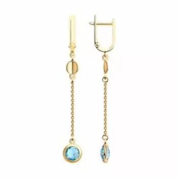 Золотые серьги с топазами