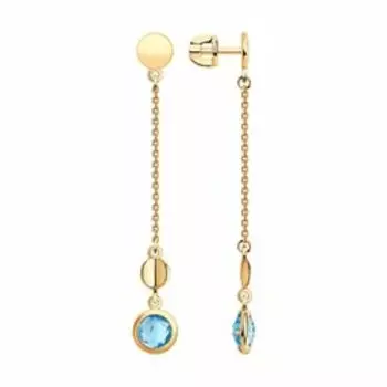 Золотые серьги с топазами