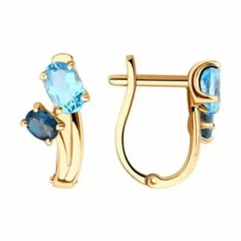 Золотые серьги с топазами