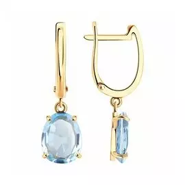 Золотые серьги с топазами