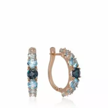 Золотые серьги с топазами