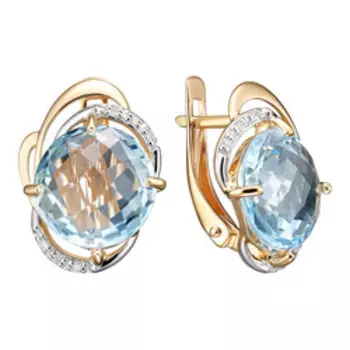 Золотые серьги с топазами и бриллиантами