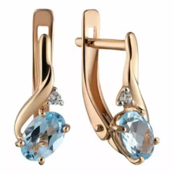 Золотые серьги с топазами и фианитами