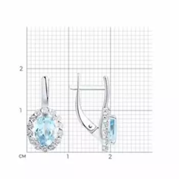 Золотые серьги с топазами и фианитами