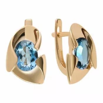 Золотые серьги с топазами Лондон