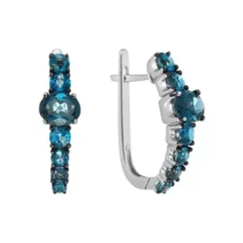 Золотые серьги с топазами Лондон