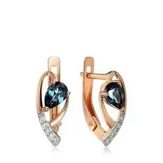 Золотые серьги с топазами лондон