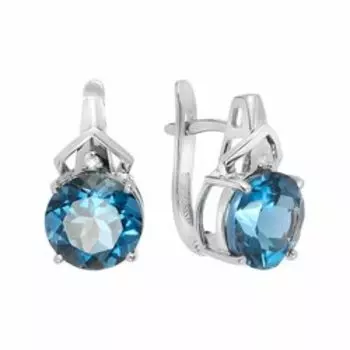 Золотые серьги с топазами лондон и бриллиантами