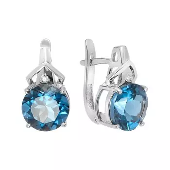 Золотые серьги с топазами лондон и бриллиантами