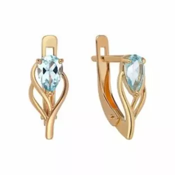Золотые серьги с топазами Sky