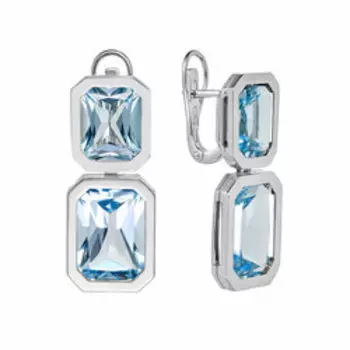 Золотые серьги с топазами Sky