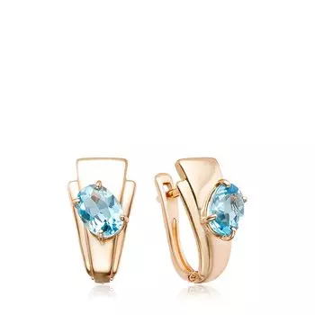Золотые серьги с топазами swiss