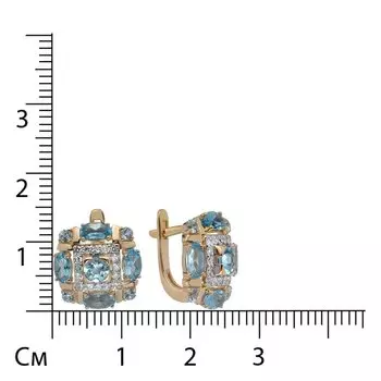 Золотые серьги с топазами swiss
