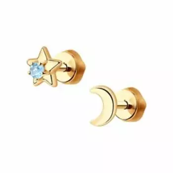 Серьги из золота с топазом