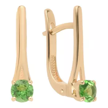 Золотые серьги с тсаворитами