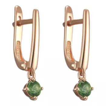 Золотые серьги с тсаворитами