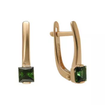 Золотые серьги с турмалинами