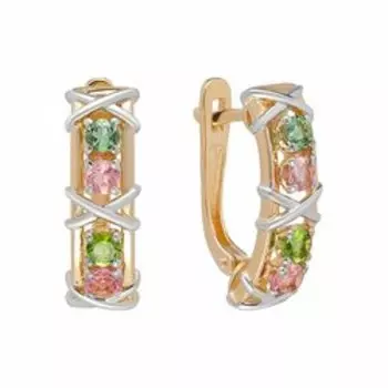 Золотые серьги с турмалином