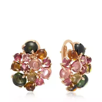 Золотые серьги с турмалином