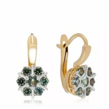 Золотые серьги с турмалином