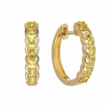 Золотые серьги с желтыми сапфирами