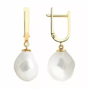 Золотые серьги с жемчугом Барокко