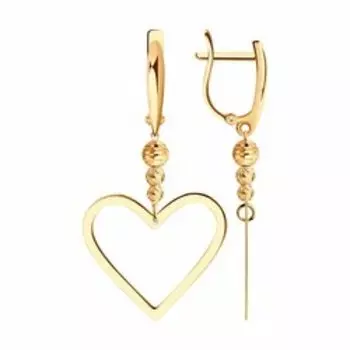Золотые серьги "Сердца"