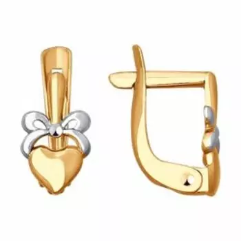 Золотые серьги "Сердце"