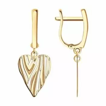 Золотые серьги "Сердечки"