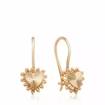 Золотые серьги "Сердечки"