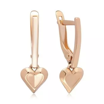 Золотые серьги "Сердечки"