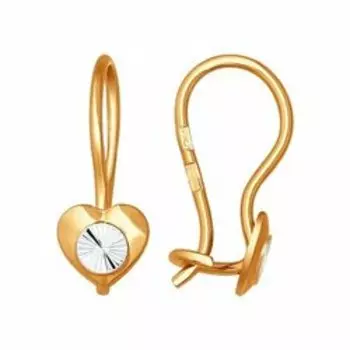 Золотые серьги "Сердечки"