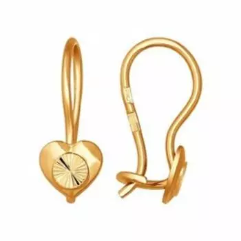 Золотые серьги "Сердечки"