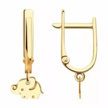 Золотые серьги "Слоники"