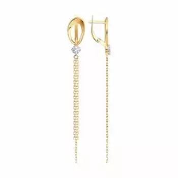 Золотые серьги со Swarovski Zirconia