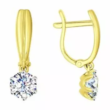 Золотые серьги со Swarovski Zirconia