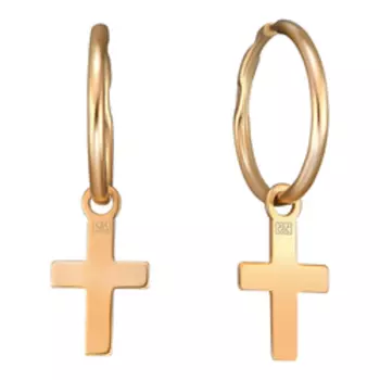 Золотые серьги-трансформер "Кресты"