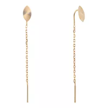 Золотые серьги-трансформер плетение "Якорное"