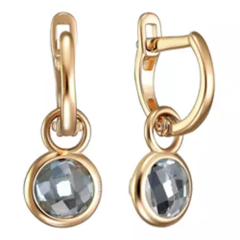 Золотые серьги-трансформер с топазами