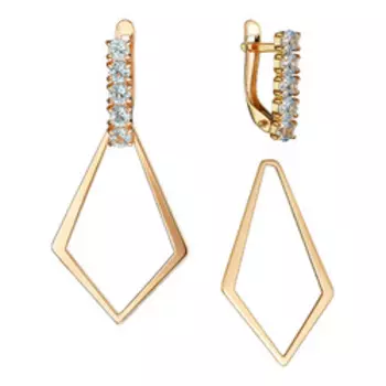 Золотые серьги-трансформер с топазами