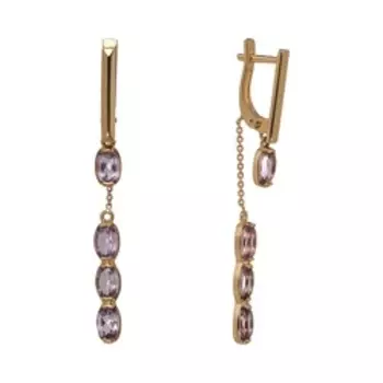Золотые серьги с аметистами