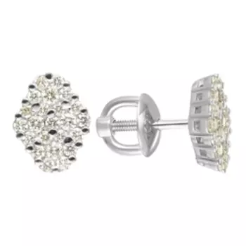 Золотый серьги-пусеты с бриллиантами