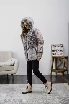 Дубленка женская с отделкой из меха тосканы