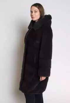 Норковая шуба с капюшоном