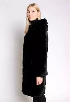 Норковая шуба с капюшоном