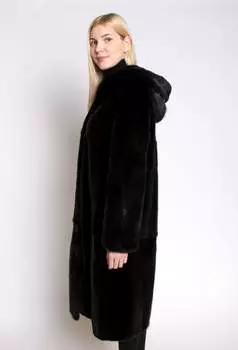 Норковая шуба с капюшоном